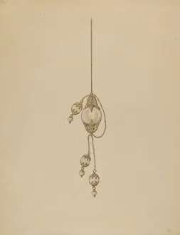 Hofmann Melita Prints: Hair Ornament, c. 1937. Creator: Melita Hofmann