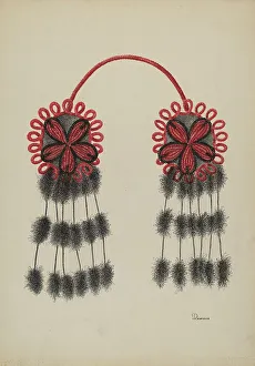 Ladys Accessory Prints: Hair Ornament, c. 1940. Creator: Charles Rose