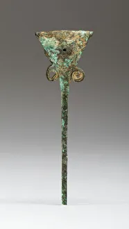 Triangle Prints: Hair Ornament or Pin with Triangular Head and Rattle, A. D. 1000 / 1532. Creator: Unknown