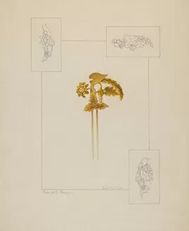 Sketching Gallery: Hair Pin, c. 1937. Creator: Manuel G. Runyan