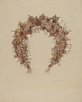 Hairband Prints: Hair Wreath, 1938. Creator: Samuel Faigin