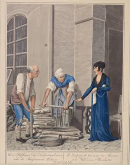 Tradesmen Prints: The hairdresser and the shoe repairer in Vienna