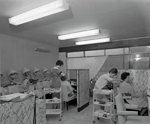 Service Industry Prints: Hairdressers at work, Armthorpe, near Doncaster, South Yorkshire, 1961