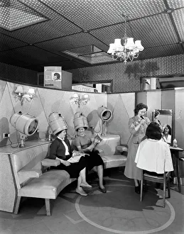 Barnsley Gallery: Hairdressing department, Barnsley Co-op, South Yorkshire, 1957. Artist: Michael Walters