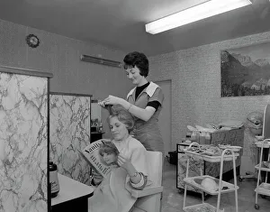 Service Industry Prints: Hairdressing salon, Armthorpe, near Doncaster, South Yorkshire, 1964
