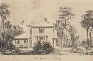 Colonisation Prints: The Halcombe's house, The Pines, at Feilding, 1878. Creator: Edith Stanway Halcombe