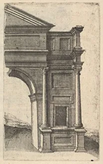 Lambert Prints: Half of an Arch [Porta Antonae] from the series Ruinarum variarum fabricarum