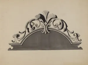 Half-canopy Carved Bed, c. 1936. Creator: Dorothy Posten