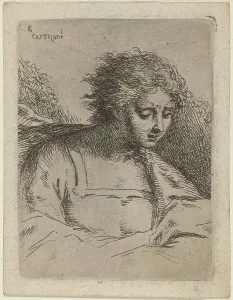 Half-Length Figure Reading. Creator: Bartholomaeus Ignaz Weiss