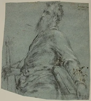 Paul The Apostle Prints: Half-length Figure Study for Saint Paul, 1561/65. Creator: Jacopo Bassano il vecchio
