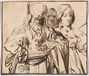 Pieter Jansz Prints: Three Half-Length Figures, 1622/72. Creator: Pieter Jansz