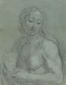 F Baroche Durbin Prints: Half-Length of Mary Magdalene [verso], c. 1565/1567. Creator: Federico Barocci