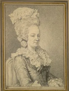 Half-length Portrait of a Seated Woman, 1781. Creator: Charles-Nicolas Cochin (French, 1715-1790)