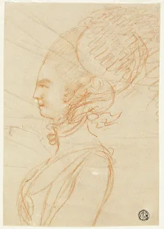 George Romney Prints: Half-Length Profile Portrait of a Woman Facing Left, n.d. Creator: George Romney