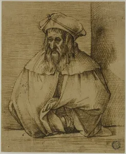 Half-Length Sketch of a Gentleman Wearing Hat and Cape, n.d. Creator: Bartolomeo Passarotti