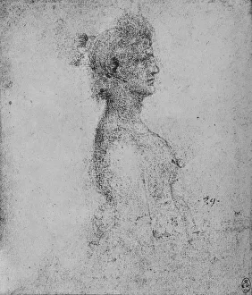 Half-Length of a Young Woman in Profile to the Right, c1480 (1945). Artist: Leonardo da Vinci