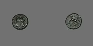 Personification Gallery: Half-Litra (Coin) Depicting the Goddess Roma, 234-231 BCE. Creator: Unknown