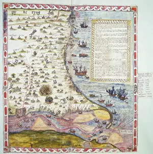 Settlement Prints: Top half of Lord Burghley's chart of the Humber
