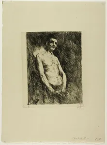Robert Blum Prints: Half Nude Figure of a Man, n. d. Creator: Robert Frederick Blum