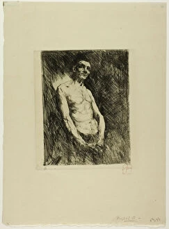 Blum Robert Frederick Gallery: Half Nude Figure of a Man, n.d. Creator: Robert Frederick Blum