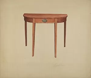 Tables Collection: Half-round Table, c. 1940. Creator: Georgine E. Mason