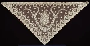Point De Gaze And Prints: Half Shawl, Belgium, 1855 / 65. Creator: Unknown