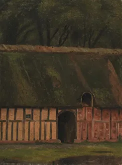 Christen Dalsgaard Prints: A half-timbered section at Krabbesholm, 1853. Creator: Christen Dalsgaard