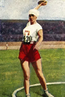 Champion Prints: Halina Konopacka of Poland, world champion discus-thrower, 1928. Creator: Unknown
