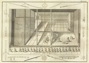 Book Art Collection: The hall of audience of the Dutch Ambassadors. (From The History of Japan by Engelbert Kaempfer)