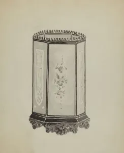 Glasswork Prints: Hall Candle Lantern, c. 1936. Creator: Blanche Waterbury