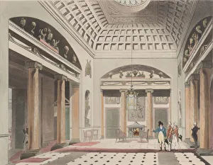 Auguste Charles Prints: The Hall Carlton House (Microcosm of London, plate 15), April 1, 1808. April 1, 1808