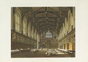 Christ Church College Collection: Hall of Christ Church, 1814. Artist: Tomkins, Thomas (1743-1816)
