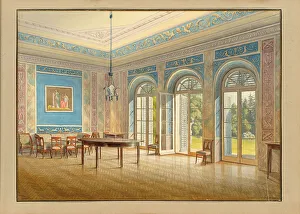 1832 Prints: The hall in the garden pavilion of Teplitz Castle