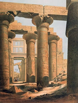 E Weidenbach Gallery: Hall at Karnak, Egypt, 19th century. Artist: E Weidenbach