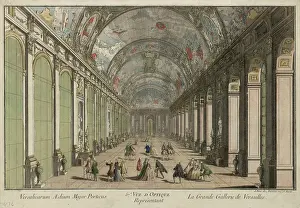 The Hall of Mirrors in Versailles, 1760. Creator: Daumont, Jean-Francois (1740-1775)