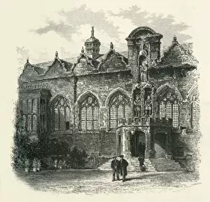 Oxford Gallery: The Hall of Oriel, c1870