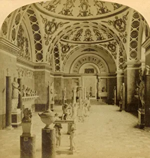 Oberbayern Prints: Hall of the Romans, Glyptothek, Munich, Germany, 1898. Creator: Underwood & Underwood