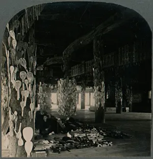 Hall of a Thousand Mats, whereJapanese Soldiers hang Lucky Spoons, Myajima, Japan, 1905