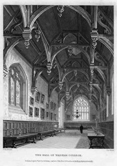 Keux Gallery: The Hall of Wadham College, Oxford University, 1836.Artist: John Le Keux