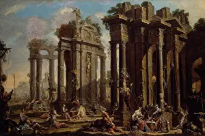 Family Life Prints: Halt of the Brigands, 1710. Creator: Alessandro Magnasco