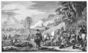 Parrocel Prints: Halt Of Cavalry, (1885). Artist: Parrocel