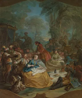 Carle Collection: Halt of the Hunt, ca. 1737. Creator: Carle van Loo