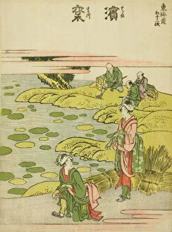 Woodcutcolour Woodblock Print Gallery: Hamamatsu, from the series 'Fifty-three Stations of the Tokaido (Tokaido gojusan)