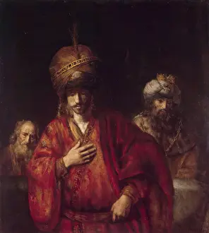 Rembrant Van Rijn Prints: Haman recognizes his fate, 1650. Creator: Rembrandt Harmensz van Rijn