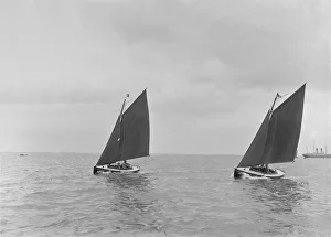 Dinghy Collection: Hamble River Class dinghies racing close-hauled, 1921. Creator: Kirk & Sons of Cowes