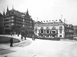 Accommodation Prints: Hamburg. Alster-Pavillion and Hotel Hamburger, 1904. Creator: Unknown
