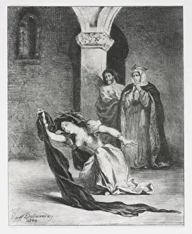 1798 1863 Prints: Hamlet: The Chant of Ophelia, 1834. Creator: Eugene Delacroix (French, 1798-1863)