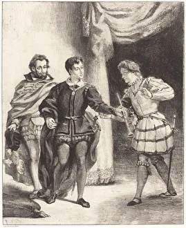 Hamlet and Guildenstern (Act III, Scene II), 1834/1843. Creator: Eugene Delacroix Hamlet and Guildenstern (Act III, Scene II), 1834/1843. Creator: Eugene Delacroix