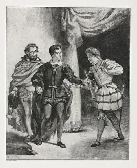 1798 1863 Prints: Hamlet: Hamlet and Guildenstern, 1834. Creator: Eugene Delacroix (French, 1798-1863)