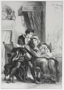 1798 1863 Prints: Hamlet: Hamlet and the Queen, 1834. Creator: Eugene Delacroix (French, 1798-1863)